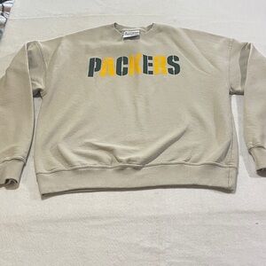 Champion Beige Packers Crewneck Sweater size Medium